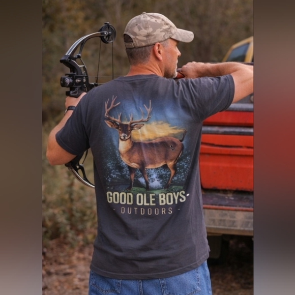 Big Buck Deer Graphic Tee 🦌 NWT Good Ole Boys Unisex Hunting Shirt M-XL - Picture 2 of 5